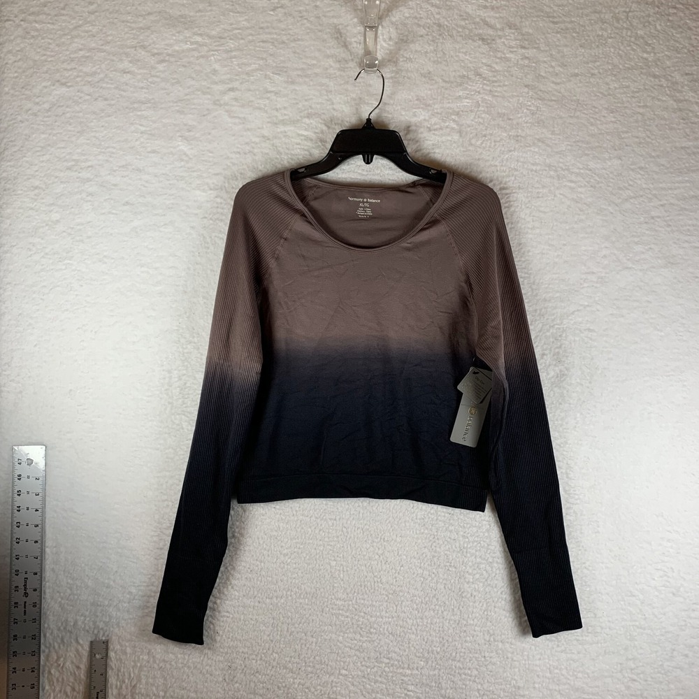 Harmony Balance Top Women's Medium Brown/Black Ombre Stretch‎ Ribbed Long 7043